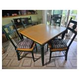 Country Style Dining Table with Four Apple Back Chairs