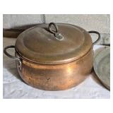 Vintage Copper Cookware and Brass Pan Collection