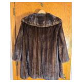 Vintage Cikra Cleveland Dark Mink Fur Coat with Shawl Collar