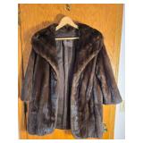 Vintage Cikra Cleveland Dark Mink Fur Coat with Shawl Collar