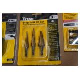 Titan Keyless Chuck Adapter/Step Drill Bit Set/Stubby Socket Adapter Sets