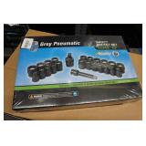 Grey Pneumatic 3/8" Drive 24-Piece Fractional & Metric Impact Socket Set