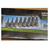 Grey Pneumatic 1/2" Drive 18-Piece Fractional & Metric Hex Impact Driver Set