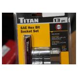 Titan 13-Piece SAE Hex Bit Socket Set