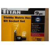 Titan 9-Piece Stubby Metric Hex Bit Socket Set