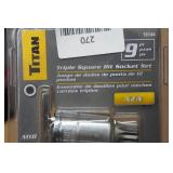Titan 9-Piece Triple Square Bit Socket Set