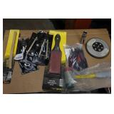 Assorted Tools - Compasses, File Brush, Hammer