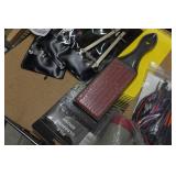 Assorted Tools - Compasses, File Brush, Hammer