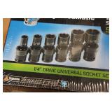 Grey Pneumatic 6-Piece 1/4" Drive Metric Universal Impact Socket Set