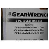 GearWrench 3-Piece Socket Rail Sets & Replacement Socket Clips