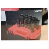 Sunex 3677 3/8" Drive 12Piece SAE Deep Universal Impact Socket Set