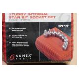 Sunex 9717 1/4" Drive 9 Piece Stubby Internal Star Bit Socket Set