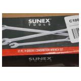Sunex 9917MA 12 Piece Metric V-Groove Combination Wrench Set