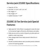 Omega Lift 22100C 10-Ton Hydraulic Long Chassis Service Jack
