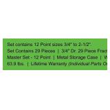 Grey Pneumatic 8129 3/4" Drive 29-Piece SAE Impact Socket Set