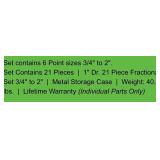 Grey Pneumatic 9021 1" Drive 21-Piece SAE Impact Socket Set