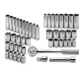 S-K 4147-6 47 Piece 1/2" Drive Standard and Deep Socket Set - SAE/Metric