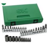 S-K 19763 35 Piece 3/8" and 1/2" Drive Torx Bit Socket Set