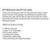 OTC 1545 Motorcycle/ATV Lift - 1,500lbs