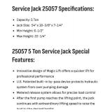 Omega Lift 25057 5-Ton Hydraulic Magic Lift Service Jack
