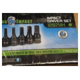 Grey Pneumatic 3/8" Drive 7-Piece Metric Hex Impact Driver Set