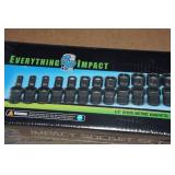 Grey Pneumatic 12-Piece 1/4" Drive Metric Magnetic Impact Socket Set