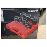 Sunex 5699 1" Drive 9 Piece SAE Jumbo Wheel Service Impact Socket Set