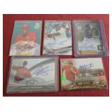 (5) Baseball Autographed Cards