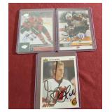 (3) In Person Autographed Hockey Cards