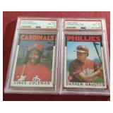 (2) PSA Graded 1986 Topps Cards - Daulton & Coleman