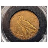 1908 Indian Head Quarter Eagle $2.50 Gold Coin