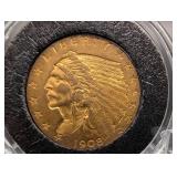 1908 Indian Head Quarter Eagle $2.50 Gold Coin