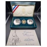 $5 Dollar Gold And Silver Dollar 1995 Civil War Battlefield Commemorative Coins Proof Set With Box & Coa