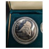 $5 Dollar Gold And Silver Dollar 1995 Civil War Battlefield Commemorative Coins Proof Set With Box & Coa