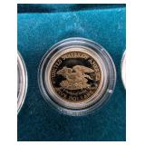 $5 Dollar Gold And Silver Dollar 1995 Civil War Battlefield Commemorative Coins Proof Set With Box & Coa