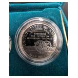 $5 Dollar Gold And Silver Dollar 1995 Civil War Battlefield Commemorative Coins Proof Set With Box & Coa