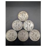 Walking Liberty Half Dollars (Lot of 6)