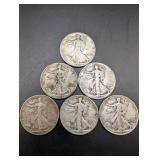 Walking Liberty Half Dollars (Lot of 6)