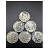 1964 Kennedy Half Dollars (Lot of 6)