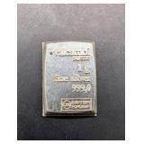 Valcambi Suisse 1 Gram Fine Silver Novelty Bar And 1 Gram Poop