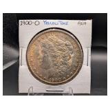 1900-o Morgan Dollar Yellow Tone Au+