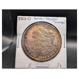 1901-o Morgan Silver Dollar Gold Toned