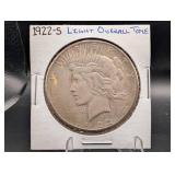 1922-s Peace Silver Dollar Light Overall Tone