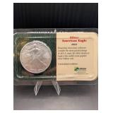 2002 Silver American Eagle Dollar in Presentation Case