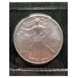 2002 Silver American Eagle Dollar in Presentation Case