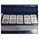 U.s. Mint American Eagle 25th Anniversary Silver Coin Set (Lot of 5)