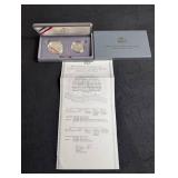 1991 Mount Rushmore Anniversary Coins Proof Set With Box & Coa