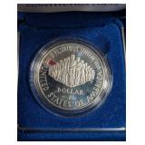 1987 United States Constitution Silver Dollar Proof With Box & Coa