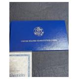 1987 United States Constitution Silver Dollar Proof With Box & Coa