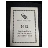 2012 American Eagle One Ounce Silver Uncirculated Coin - West Point W